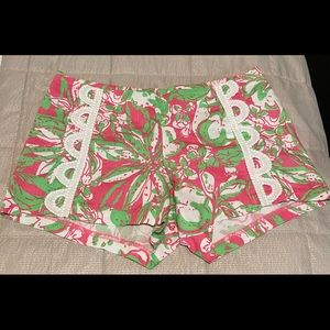 Lilly Pulitzer Pink/Green/White Pattern Shorts